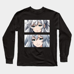 Sadness Before Smilling - Lewd Anime Character Long Sleeve T-Shirt